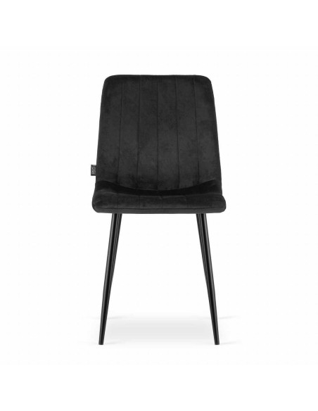 Set 4 scaune bucatarie/living, Artool, Lava, catifea, metal, negru, 43x51x90 cm