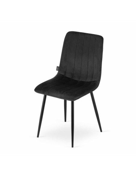 Set 4 scaune bucatarie/living, Artool, Lava, catifea, metal, negru, 43x51x90 cm