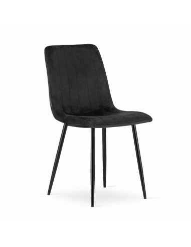Set 4 scaune bucatarie/living, Artool, Lava, catifea, metal, negru, 43x51x90 cm