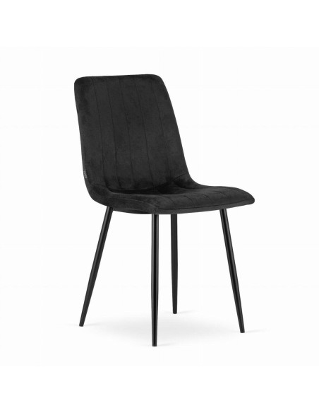 Set 4 scaune bucatarie/living, Artool, Lava, catifea, metal, negru, 43x51x90 cm