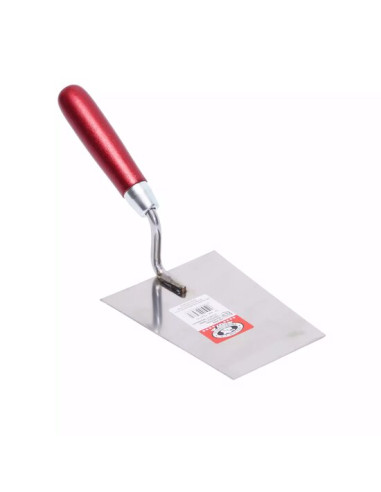 Mistrie inox, Olejnik, trapez, lata, 180 mm, sudura clasica, maner lemn, rosu