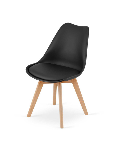 Set 4 scaune bucatarie/living, Artool, Mark, PP, lemn, negru, 49x43x82 cm