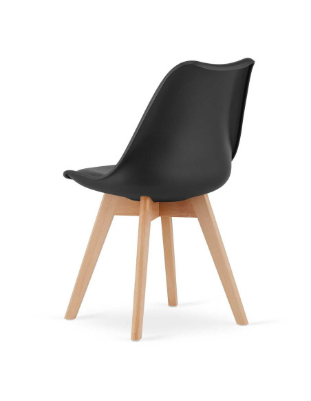 Set 4 scaune bucatarie/living, Artool, Mark, PP, lemn, negru, 49x43x82 cm