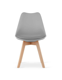 Set 4 scaune bucatarie/living, Artool, Mark, PP, lemn, gri, 49x42x82 cm 2