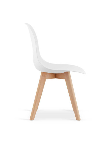 Set 4 scaune bucatarie/living, Artool, Kito, PP, lemn, alb, 46x54.5x80 cm