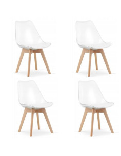 Set 4 scaune bucatarie/living, Artool, Mark, PP, lemn, transparent, 49x42x82.5 cm