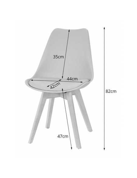 Set 4 scaune bucatarie/living, Artool, Mark, PP, lemn, transparent, 49x42x82.5 cm