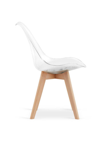 Set 4 scaune bucatarie/living, Artool, Mark, PP, lemn, transparent, 49x42x82.5 cm