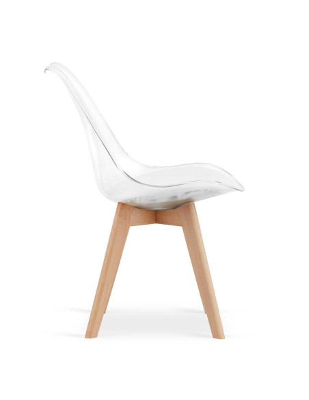 Set 4 scaune bucatarie/living, Artool, Mark, PP, lemn, transparent, 49x42x82.5 cm