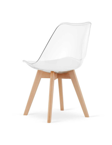 Set 4 scaune bucatarie/living, Artool, Mark, PP, lemn, transparent, 49x42x82.5 cm