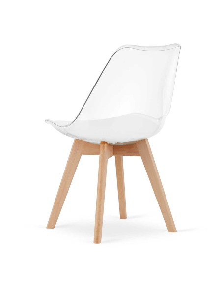 Set 4 scaune bucatarie/living, Artool, Mark, PP, lemn, transparent, 49x42x82.5 cm