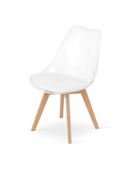 Set 4 scaune bucatarie/living, Artool, Mark, PP, lemn, transparent, 49x42x82.5 cm