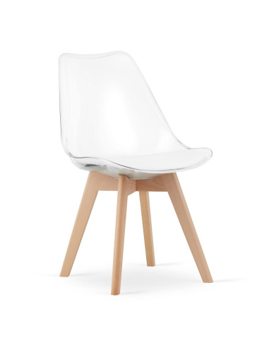 Set 4 scaune bucatarie/living, Artool, Mark, PP, lemn, transparent, 49x42x82.5 cm