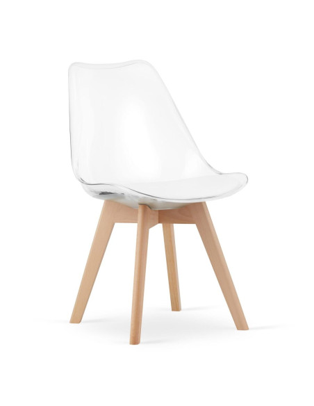 Set 4 scaune bucatarie/living, Artool, Mark, PP, lemn, transparent, 49x42x82.5 cm