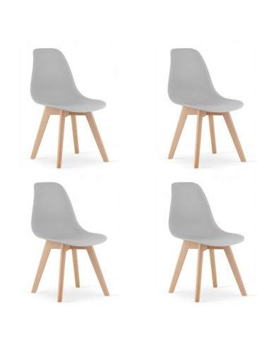 Set 4 scaune bucatarie/living, Artool, Kito, PP, lemn, gri, 46x54.5x80 cm