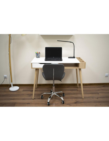 Scaun de birou, Artool, Avola, rotativ, piele ecologica, gri, 47.5x55.5x84.5 cm