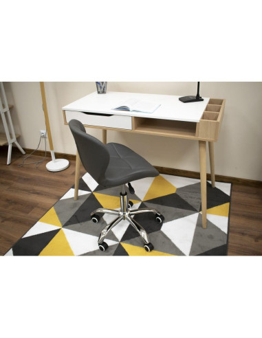 Scaun de birou, Artool, Avola, rotativ, piele ecologica, gri, 47.5x55.5x84.5 cm
