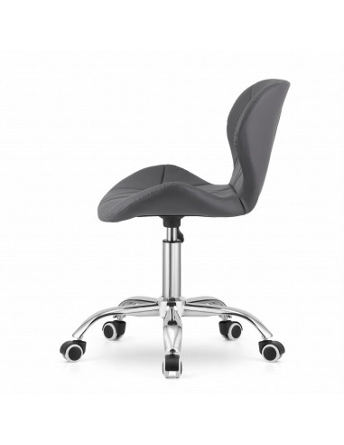 Scaun de birou, Artool, Avola, rotativ, piele ecologica, gri, 47.5x55.5x84.5 cm