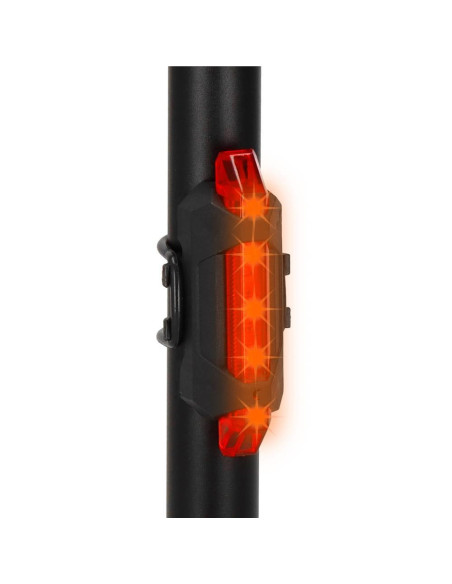 Set stop si far pentru bicicleta, Springos, LED, 6/4 moduri iluminare, aluminiu si plastic, incarcare USB, 6.5x3.5x2.5 cm