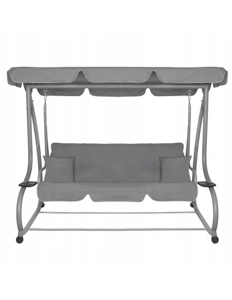 Balansoar gradina, Springos, Venezia, 3 locuri, gri, 190x125x163 cm, functie pat, max 280 kg