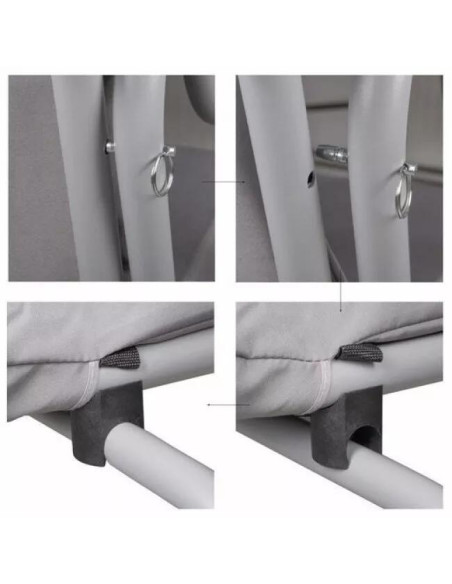 Balansoar gradina, Springos, Venezia, 3 locuri, gri, 190x125x163 cm, functie pat, max 280 kg