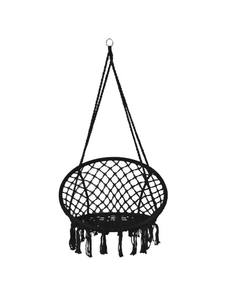 Hamac brazilian, tip scaun, Springos, negru, max 150kg, 79x80x120 cm