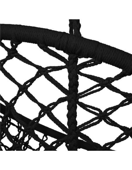 Hamac brazilian, tip scaun, Springos, negru, max 150kg, 79x80x120 cm