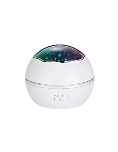 Lampa de noptiera cu proiector, Verk Group, pentru copii, cupola rotativa, 2 moduri, diferite culori, 4xAAA, incarcare USB, 12x1
