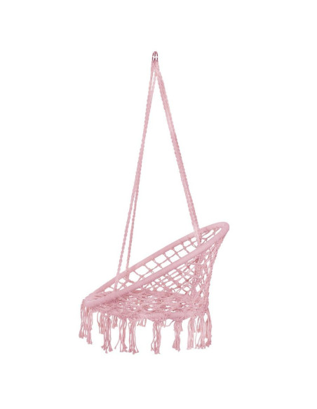 Hamac brazilian, tip scaun, Springos, roz, max 150kg, 79x80x120 cm