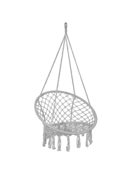 Hamac brazilian, tip scaun, Springos, gri, max 150kg, 79x80x120 cm
