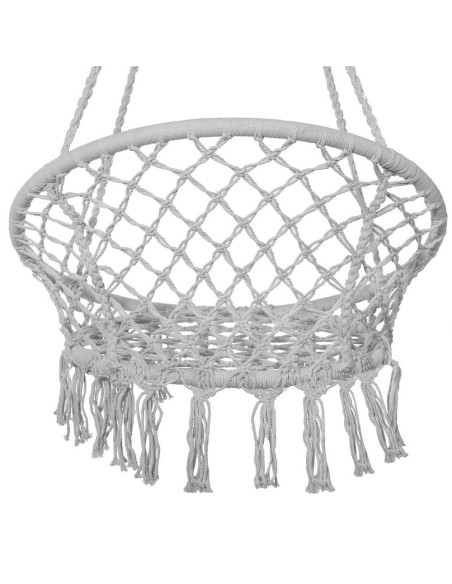 Hamac brazilian, tip scaun, Springos, gri, max 150kg, 79x80x120 cm