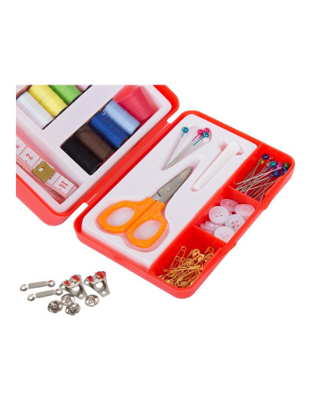 Trusa de croitorie, Verk Group, ace cusut, papiote diverse culori, foarfeca si accesorii, 91 piese