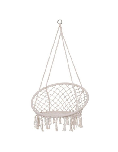 Hamac brazilian, tip scaun, Springos, crem, max 150kg, 79x80x120 cm