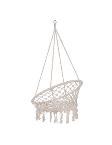 Hamac brazilian, tip scaun, Springos, crem, max 150kg, 79x80x120 cm