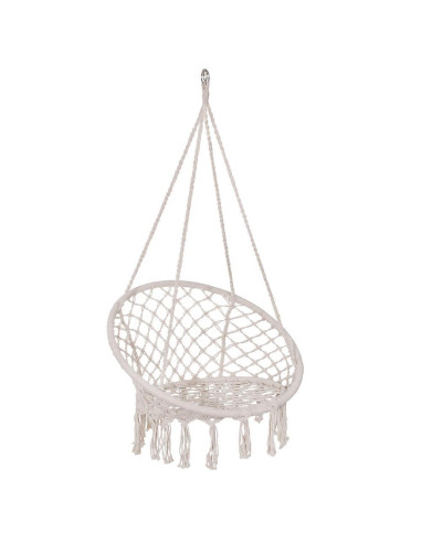 Hamac brazilian, tip scaun, Springos, crem, max 150kg, 79x80x120 cm