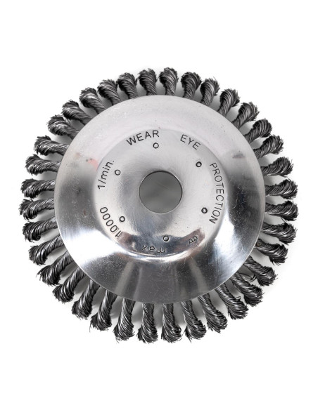 Perie sarma, tip cupa, cu toroane, pentru motocoasa/trimmer, Micul Fermier, 200 mm