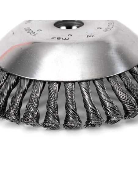 Perie sarma, tip cupa, cu toroane, pentru motocoasa/trimmer, Micul Fermier, 200 mm