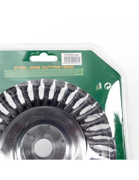 Perie sarma, tip cupa, cu toroane, pentru motocoasa/trimmer, Micul Fermier, 200 mm