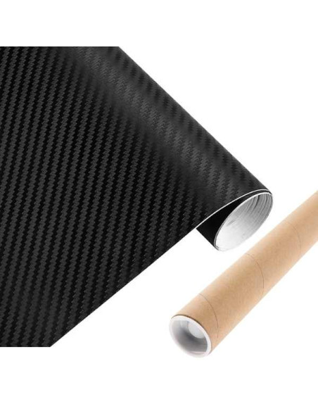 Folie Colantare pentru Auto sau Moto, Model Fibra Cardon 3D, Impermeabila, Rezistenta UV, Latime 1.27 m, Lungime 3 m, Negru