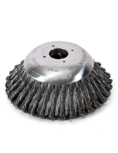 Perie sarma, tip cupa, cu toroane, pentru motocoasa/trimmer, Micul Fermier, 150 mm
