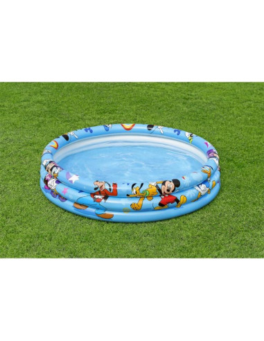 Piscina gonflabila pentru copii, rotunda, model Mickey Mouse, 122x25 cm