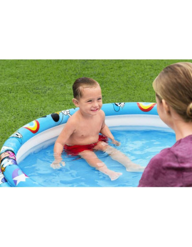 Piscina gonflabila pentru copii, rotunda, model Mickey Mouse, 122x25 cm