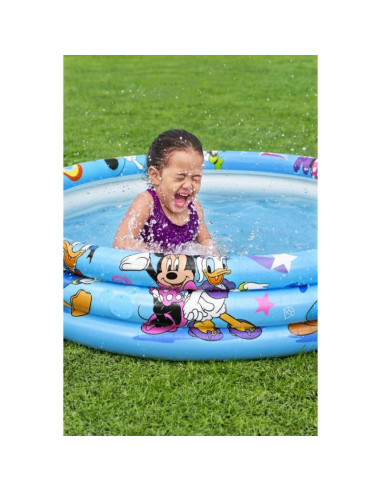 Piscina gonflabila pentru copii, rotunda, model Mickey Mouse, 122x25 cm