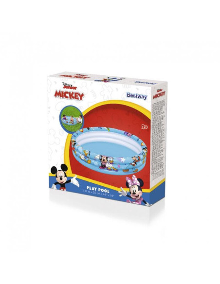 Piscina gonflabila pentru copii, rotunda, model Mickey Mouse, 122x25 cm