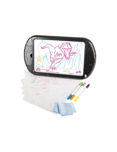 Tableta grafica/desenat pentru copii, Verk Group, 3 markere, LED, 3xAA, 35x20 cm