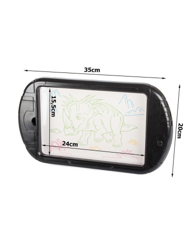 Tableta grafica/desenat pentru copii, Verk Group, 3 markere, LED, 3xAA, 35x20 cm