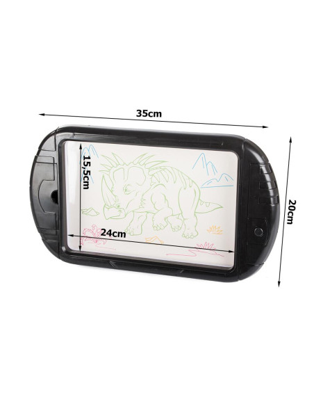 Tableta grafica/desenat pentru copii, Verk Group, 3 markere, LED, 3xAA, 35x20 cm