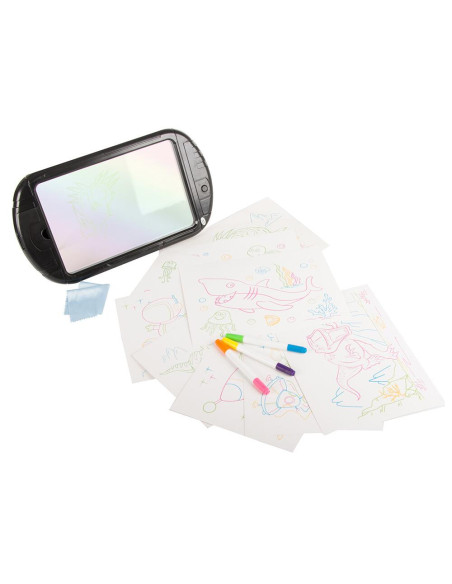 Tableta grafica/desenat pentru copii, Verk Group, 3 markere, LED, 3xAA, 35x20 cm