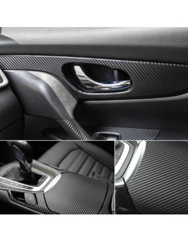 Folie Colantare pentru Auto sau Moto, Model Fibra Cardon 3D, Impermeabila, Rezistenta UV, Latime 1.27 m, Lungime 3 m, Negru