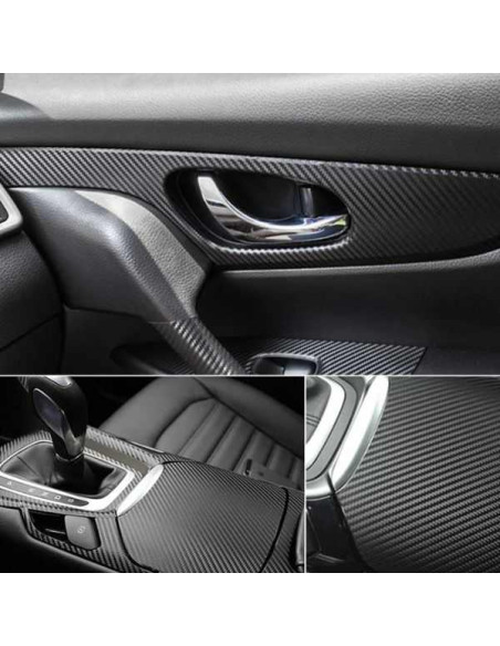 Folie Colantare pentru Auto sau Moto, Model Fibra Cardon 3D, Impermeabila, Rezistenta UV, Latime 1.27 m, Lungime 3 m, Negru